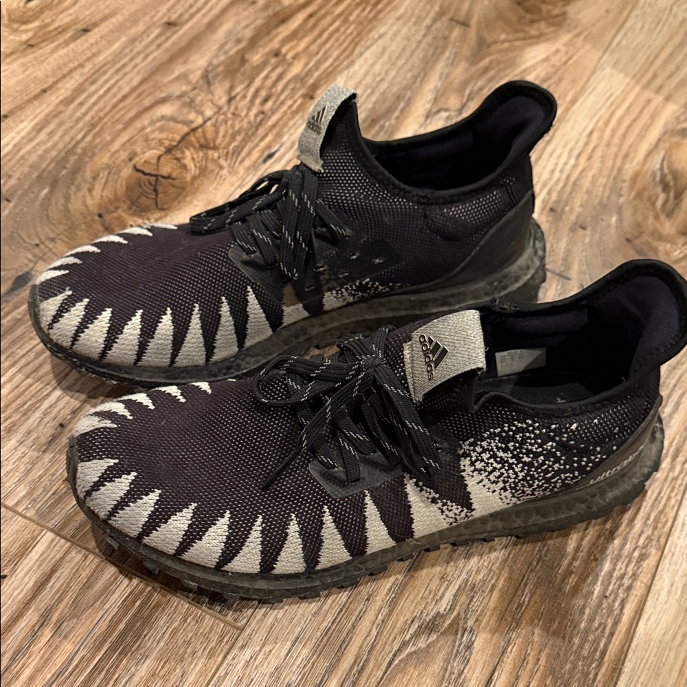 Adidas Black and White Patterned Sneakers